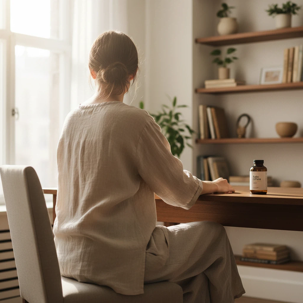 Clearwater Health wellness editorial team member at a desk, seen from the side